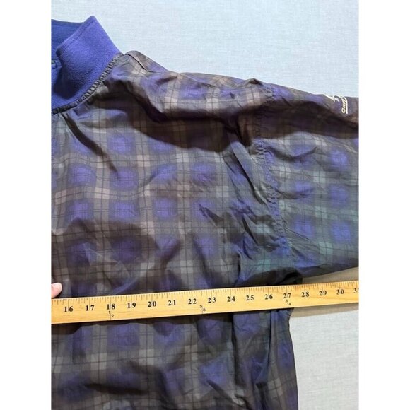 Vintage Gary Player Jacket Adult‎ XL Purple Plaid Logo 1/4 Zip Windbreaker Mens. - Picture 9 of 11
